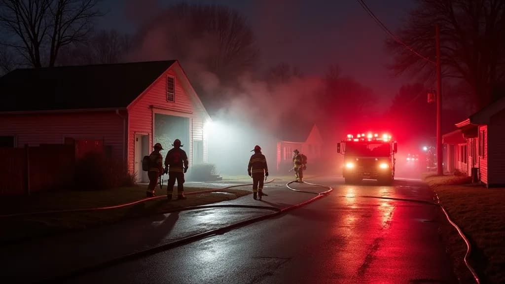 Editorial illustration for: Garage fire reported Sunday night in Lowville