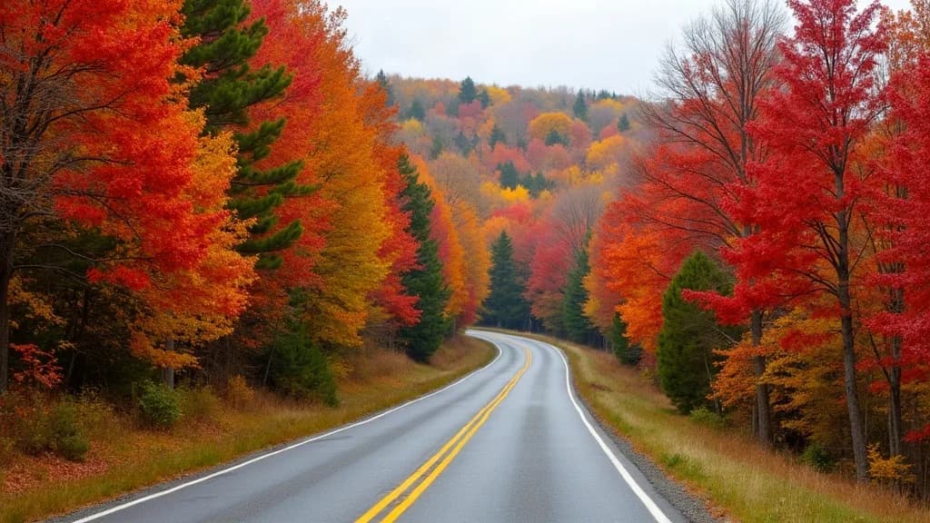 Editorial illustration for: Peak fall colors expected in parts of New York this weekend