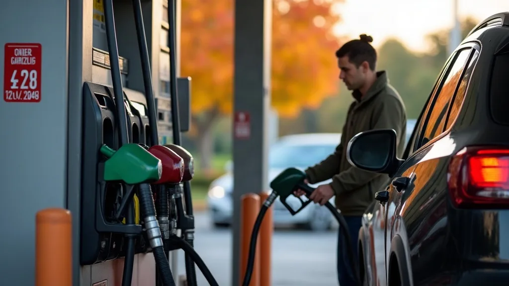 Editorial illustration for: Watertown gas prices fall again, but remain well above last year